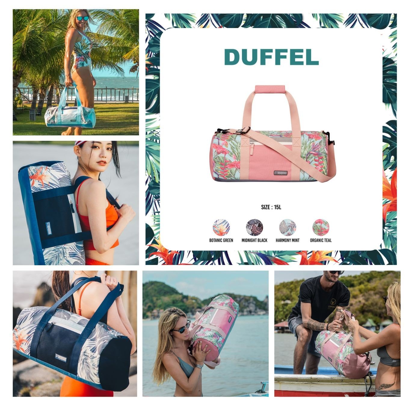 กระเป๋าสะพายกันน้ำ FEELFREE TROPICAL DUFFEL สี HARMONY MINT_3